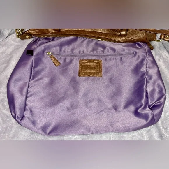 Coach Alexandria Metallic Copper Pebbled Leather Extra Large Two Way Tote - Picture 9 of 10